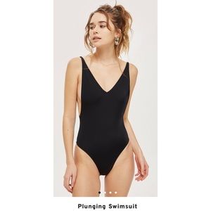 TopShop Plunging Black Swimsuit